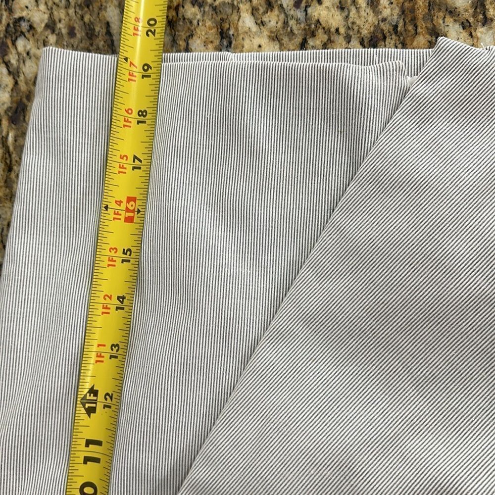 Poleci Gray White Striped Faux Wrap Pencil Midi Skirt Size 8 - Picture 10 of 10